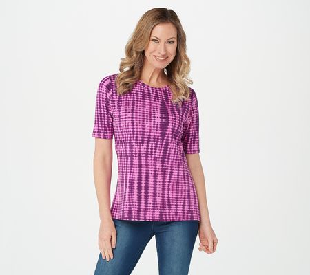 As Is Denim & Co. Printed PerfectJersey Round Neck Top