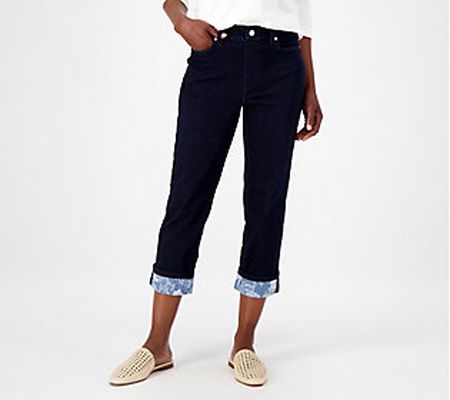 As Is Denim & Co. Regular Easy Stretch DenimStrghtLgCrpJean