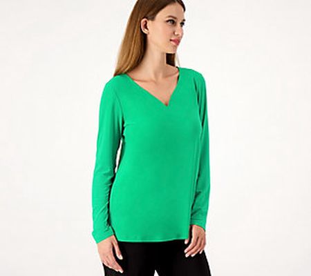 As Is Dennis Basso Italia Knit Sweetheart Top