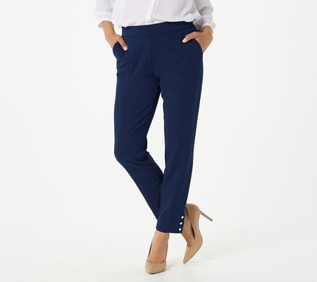 As Is Dennis Basso Luxe Crepe Pull-On AnklePants