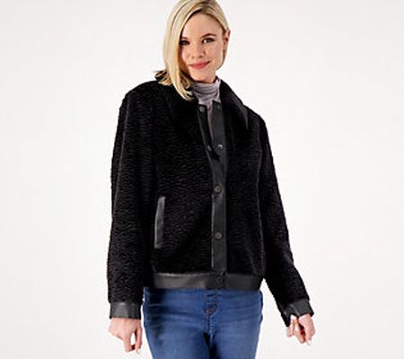 As Is Dennis Basso Madison Ave Faux Persian Button Jacket