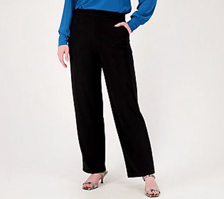 As Is Dennis Basso Petite Italia Knit Relaxed Pants