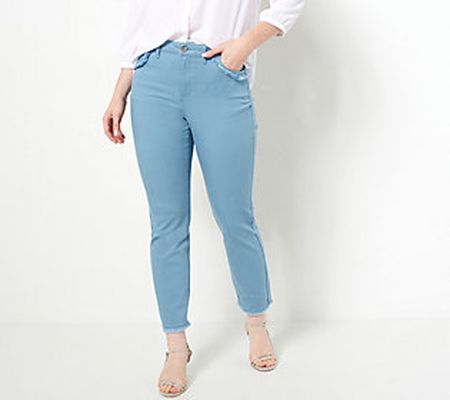 As Is Dennis Basso Regular Stretch Twill Slim Leg Ankle Pants
