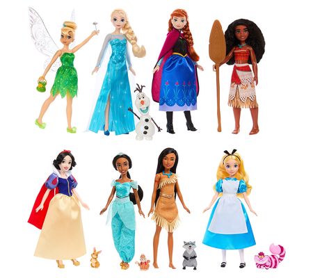 As Is Disney 100 Set of 8 Fashion Dolls with Accessories