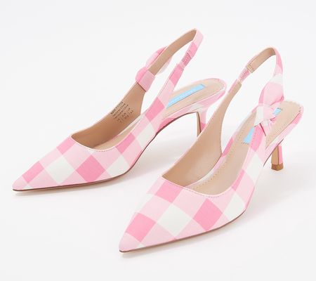 As Is Draper James Printed Slingback Pumps - Willow