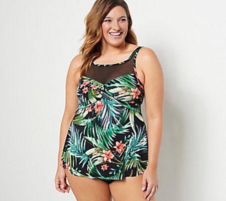 As Is DreamShaper by Miracle Suit Daisy Mesh HighNeckTankini
