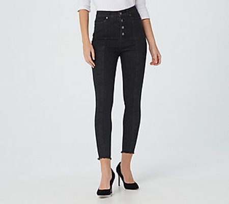 As Is Du Jour Petite High Rise Jeggings with Faux Button Fly