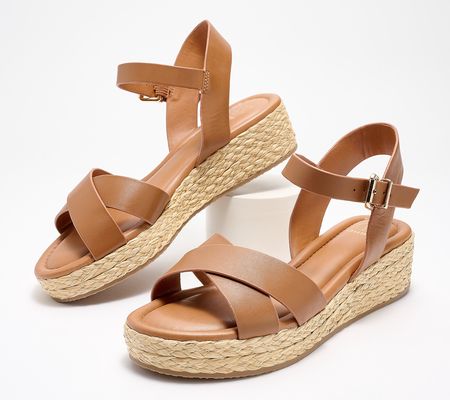 As Is Dune London Leather Espadrille Sandals - Linnie