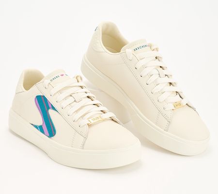 As Is DVF x Skechers Eden LX Leather Lace-UpSneakers- Candy