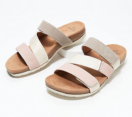 As Is Earth Origins Embroidered Nubuck Slide Sandals