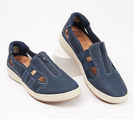 As Is Earth Origins Leather Slip-Ons w/Zipper - Eisha