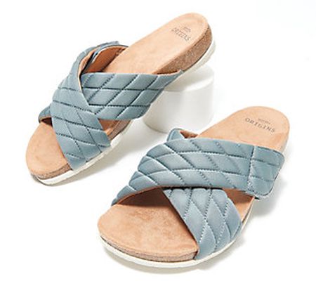 As Is Earth Origins Quilted Cross-Band Slide Sandals -Oceana