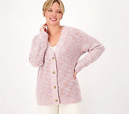As Is Encore by Idina Menzel Marled V-Neck Cardigan