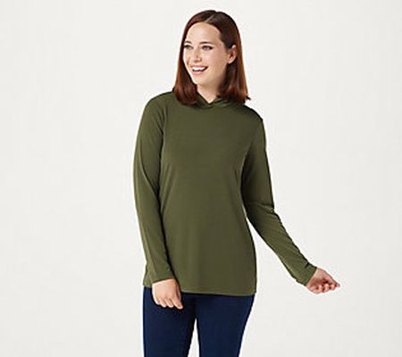As Is Every Day by Susan Graver Liquid KnitMock-Neck Tunic