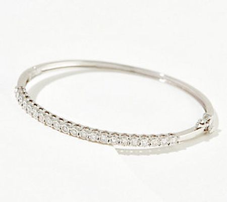 As Is Fire Light Lab Grown Diamond Bangle, Sterling