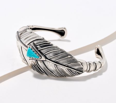 As Is Fritz Casuse Sterling Silver Turquoise Prayer Cuff