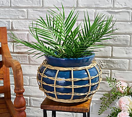 As Is Garden Reflections 12 Wide Poly RattanPlanter