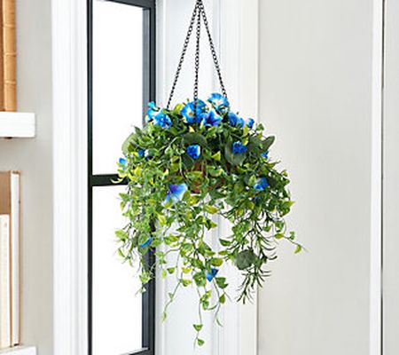 As Is Garden Reflections 14" Faux Morning Glory Basket