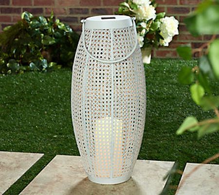 As Is Garden Reflections 24" Metal Solar Lantern w/Faux