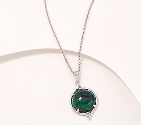 As Is Generation Gems Round Gemstone CabachonSterl. Necklace