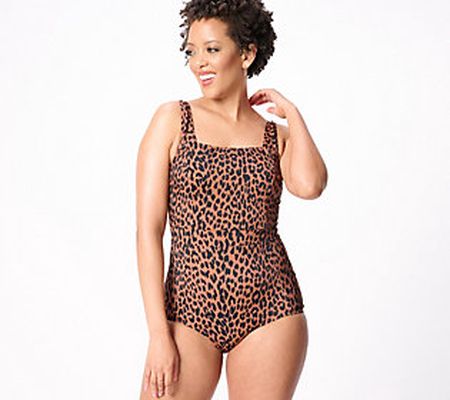 As Is Girl With Curves Full Coverage OnePiece Swimsuit