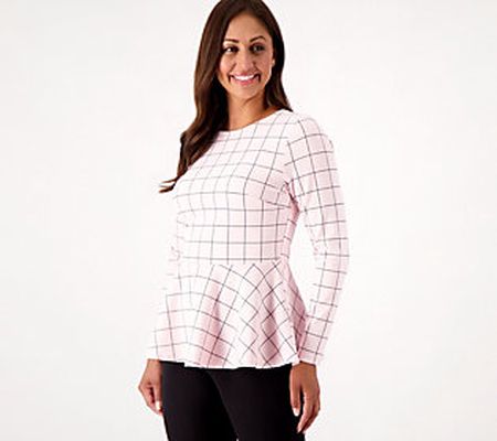 As Is Girl With Curves Knit Crepe Peplum Top