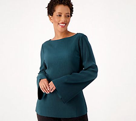 As Is Girl with Curves Knit Plisse Blouse
