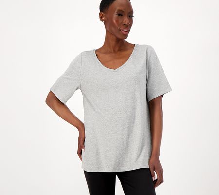 As Is Girl With Curves Knit V-Neck Tee