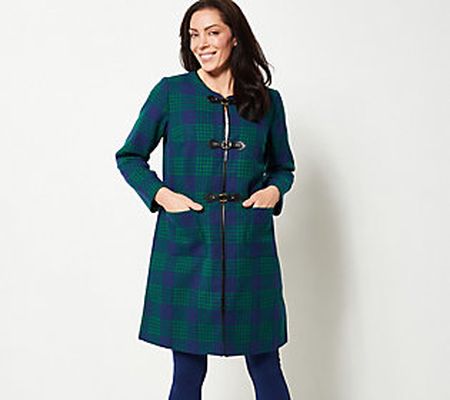 As Is Girl With Curves Novelty Plaid Coat