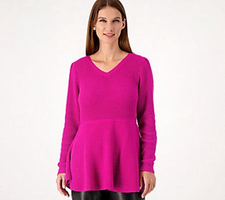 As Is Girl With Curves Peplum Sweater