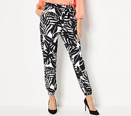As Is Girl With Curves Petite Knit Belted Jogger Pants