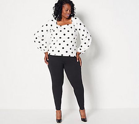 As Is Girl with Curves Ponte Square Neck Blouse