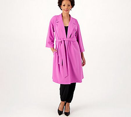 As Is Girl with Curves Regular 3/4 Sleeve Wrap Coat