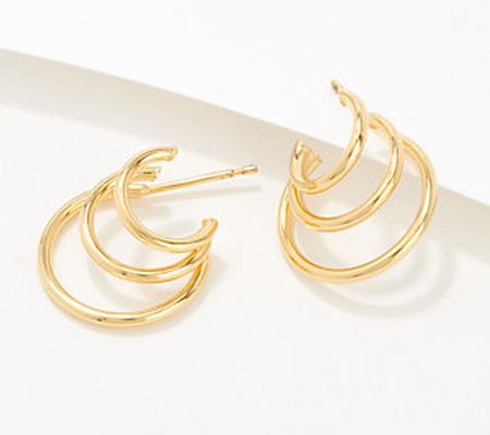 As Is Gold One 1K Gold Triple Hoop Earrings