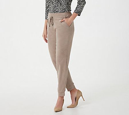 As Is GRAVER Susan Graver Petite Faux SuedePull-On Jogger