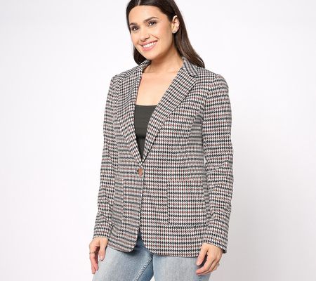 As Is GRAVER Susan Graver Petite Jacquard Knit Blazer