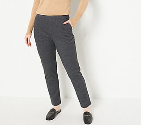 As Is GRAVER Susan Graver Petite JacquardKnit Ankle Pants