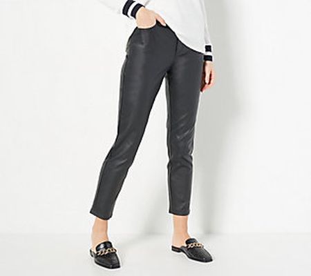 As Is GRAVER Susan Graver PetiteCoatedStretch Ankle Pants