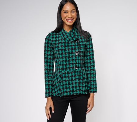 As Is GRAVER Susan Graver Printed LK FusionPeplum Jacket