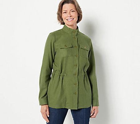 As Is GRAVER Susan Graver Pure Linen Blend Jacket