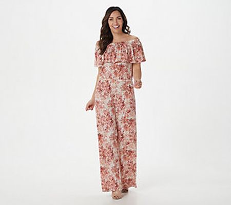 As Is Haute Hippie Tribe Petite Jumpsuit withFront Ruffle