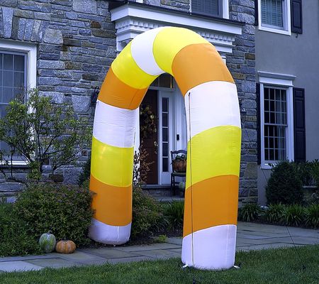 As Is Hay & Harvest 8' Candy Corn Inflatable Arch w/Light