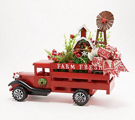 As Is Home Reflections 15" LED Wooden Holiday Truck