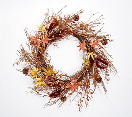 As Is  Home Reflections 25" Lit Twig Wreath