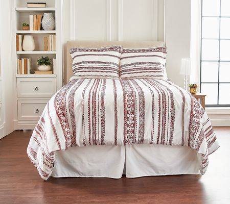 As Is Home Reflections Printed Stripe Mink Comforter- King