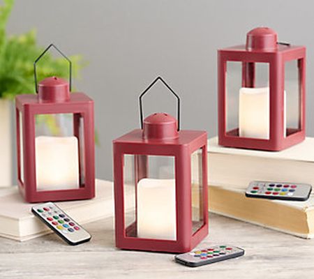 As Is Home Reflections S/3 Mini Lanterns with Remotes