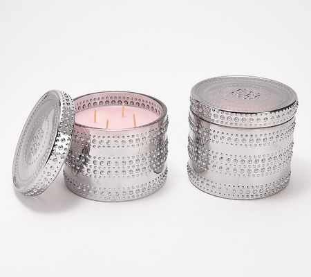 As Is HomeWorx by Harry Slatkin S/2 CranberryHobnail Candle