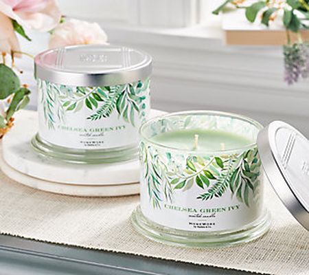 As Is HomeWorx by Slatkin & Co. S/2 Chelsea GreenIvy Candle