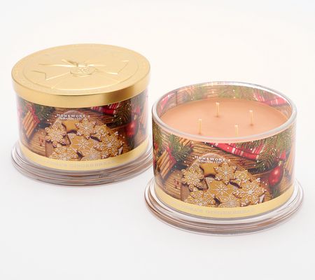 As Is HomeWorx by Slatkin & Co. S/2 Ginger Bread Candles