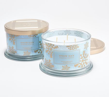 As Is HomeWorx by Slatkin & Co. S/2 Snow Day18oz Candles